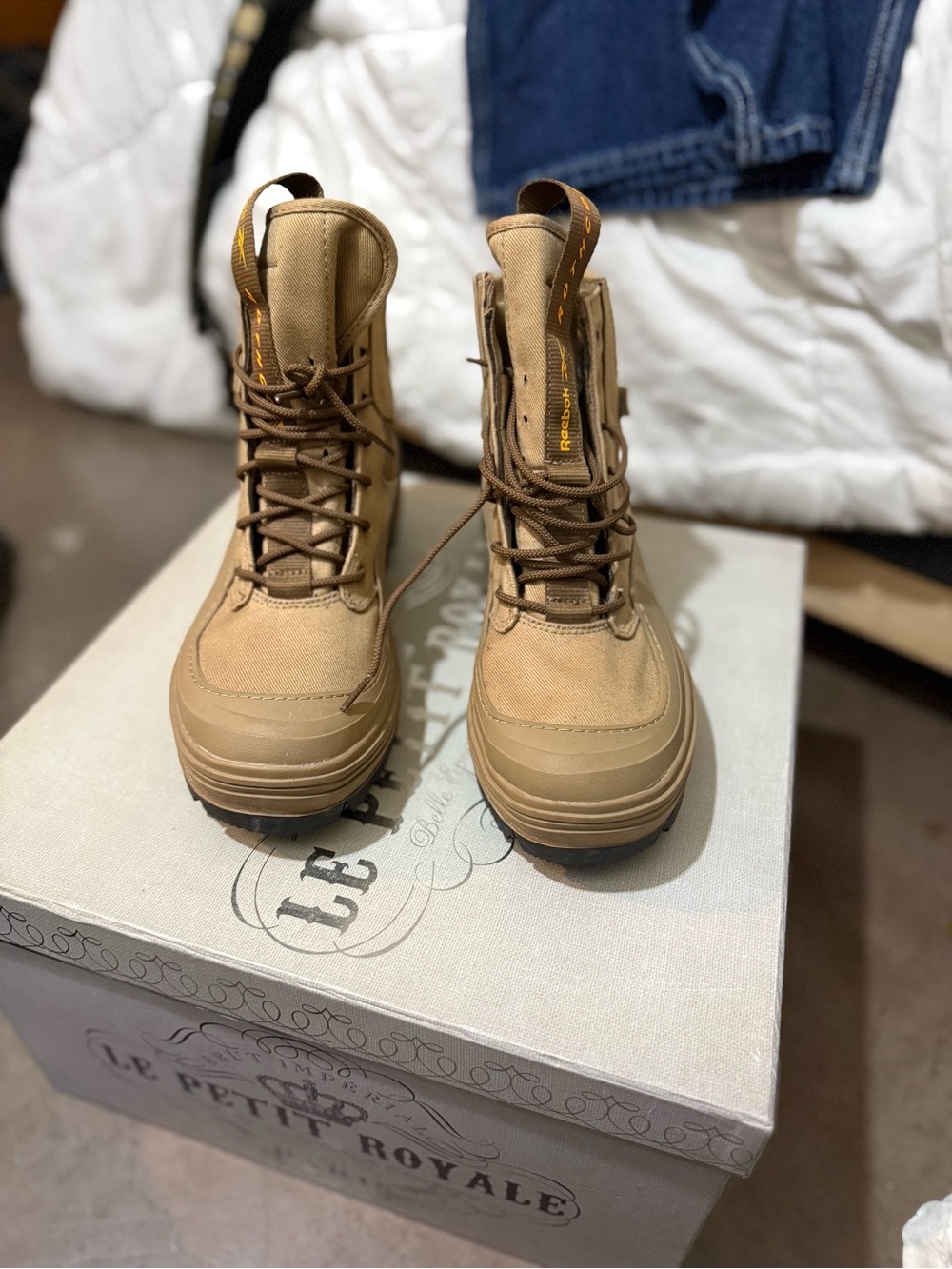 Reebok x Rothco Club C Cleated Khaki Hi-Top Shoes